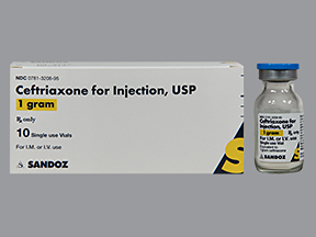 CEFTRIAXONE SODIUM SOL 1 GM---(ROCEPHIN INJ)---SIZE---10X1EA---MFR---SANDOZ---NDC---00781-3208-95